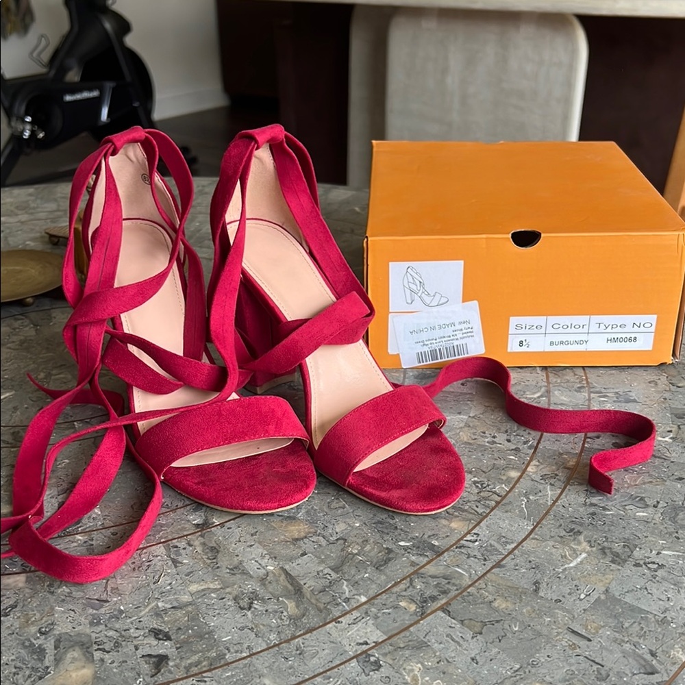 Elegant Burgundy Women's Heels